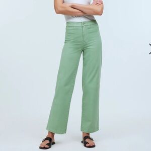 Madewell The Petite Emmett Wide-Leg Crop Pant: Welt Pocket Edition